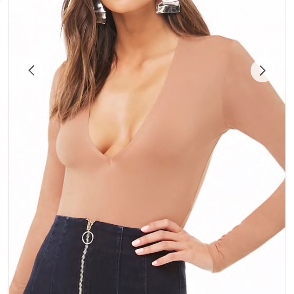 V Neck Long Sleeve Bodysuit